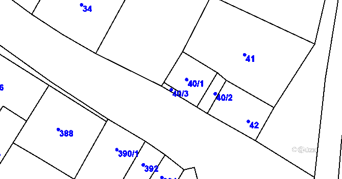 Parcela st. 40/3 v KÚ Otnice, Katastrální mapa