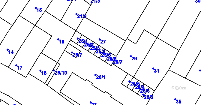 Parcela st. 25/5 v KÚ Otnice, Katastrální mapa