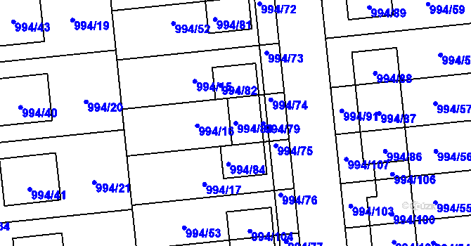 Parcela st. 994/83 v KÚ Otnice, Katastrální mapa