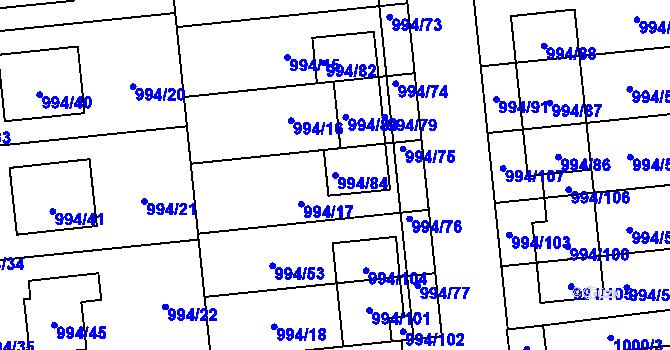 Parcela st. 994/84 v KÚ Otnice, Katastrální mapa