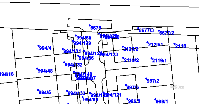 Parcela st. 994/123 v KÚ Otnice, Katastrální mapa