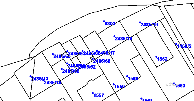 Parcela st. 2485/17 v KÚ Otnice, Katastrální mapa