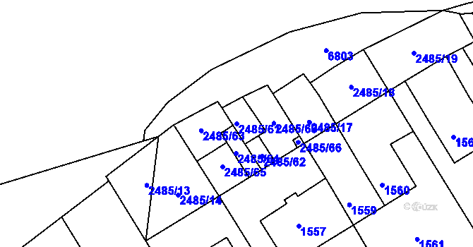 Parcela st. 2485/61 v KÚ Otnice, Katastrální mapa