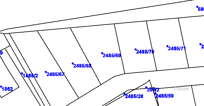 Parcela st. 2485/69 v KÚ Otnice, Katastrální mapa