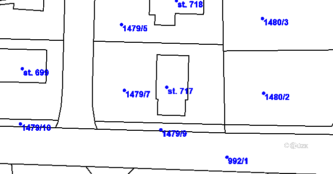 Parcela st. 717 v KÚ Otovice u Karlových Var, Katastrální mapa