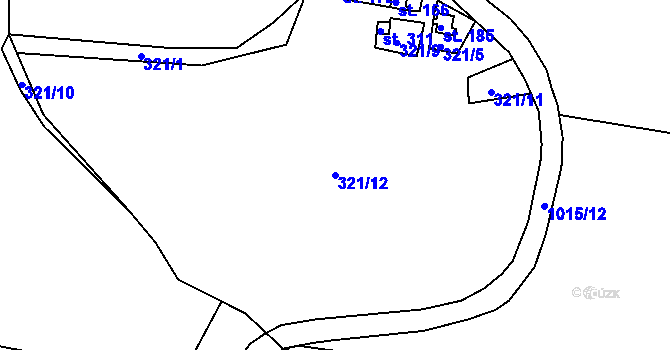 Parcela st. 321/12 v KÚ Otovice u Karlových Var, Katastrální mapa