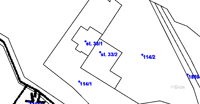 Parcela st. 33/2 v KÚ Otovice u Broumova, Katastrální mapa