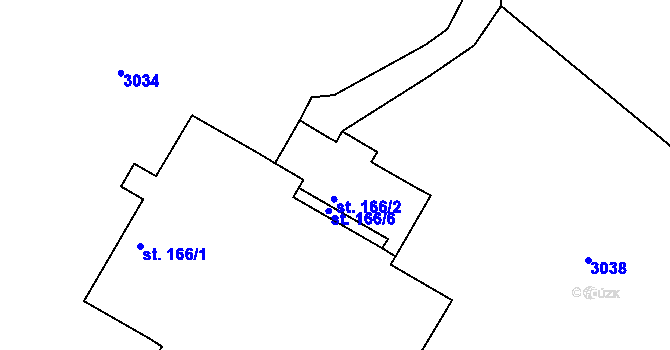 Parcela st. 166/2 v KÚ Otovice u Broumova, Katastrální mapa