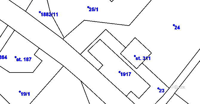 Parcela st. 210/2 v KÚ Otovice u Broumova, Katastrální mapa