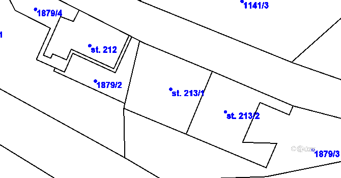 Parcela st. 213/1 v KÚ Otovice u Broumova, Katastrální mapa