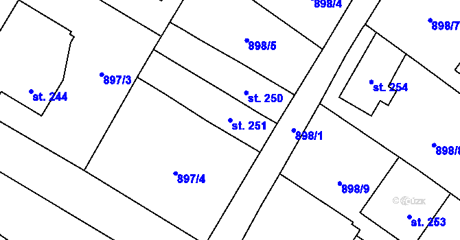 Parcela st. 251 v KÚ Otovice u Broumova, Katastrální mapa
