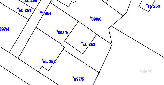 Parcela st. 253 v KÚ Otovice u Broumova, Katastrální mapa