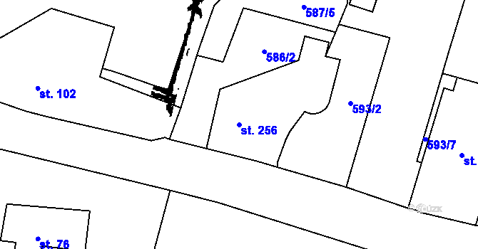 Parcela st. 256 v KÚ Otovice u Broumova, Katastrální mapa