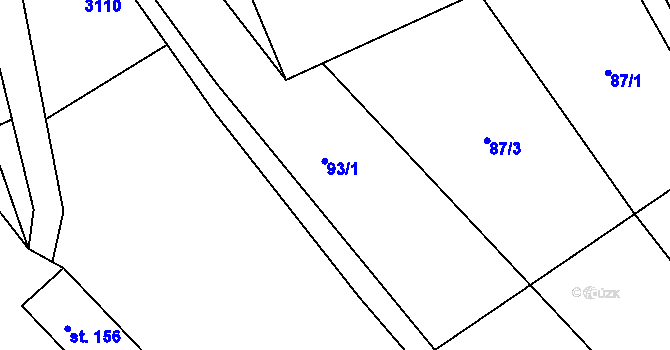 Parcela st. 93 v KÚ Otovice u Broumova, Katastrální mapa
