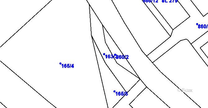 Parcela st. 163/3 v KÚ Otovice u Broumova, Katastrální mapa