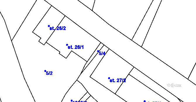 Parcela st. 5/4 v KÚ Otovice u Broumova, Katastrální mapa