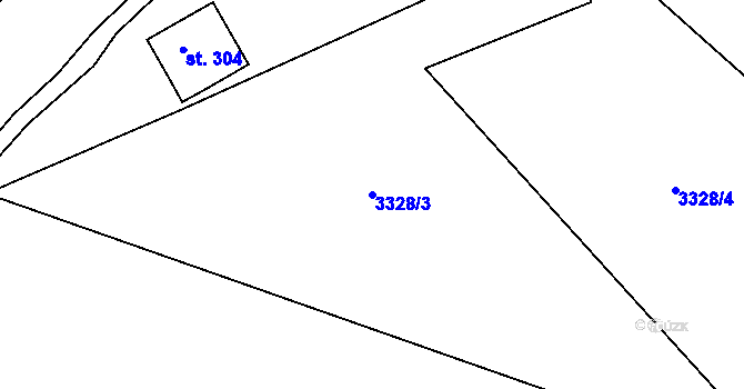 Parcela st. 3328/3 v KÚ Otovice u Broumova, Katastrální mapa