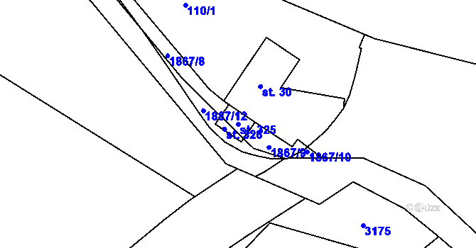 Parcela st. 325 v KÚ Otovice u Broumova, Katastrální mapa