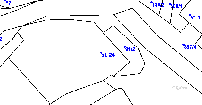 Parcela st. 24 v KÚ Otradice, Katastrální mapa