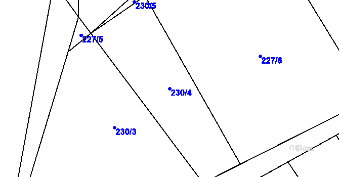 Parcela st. 230/4 v KÚ Otradice, Katastrální mapa