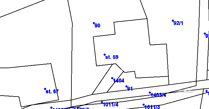 Parcela st. 59 v KÚ Otradov, Katastrální mapa