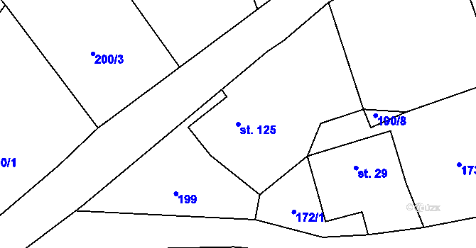 Parcela st. 125 v KÚ Otradov, Katastrální mapa