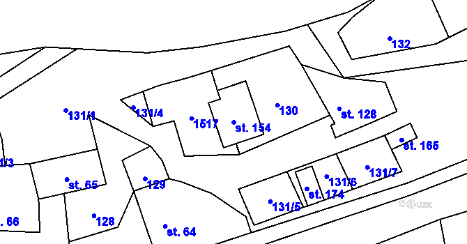 Parcela st. 154 v KÚ Otradov, Katastrální mapa