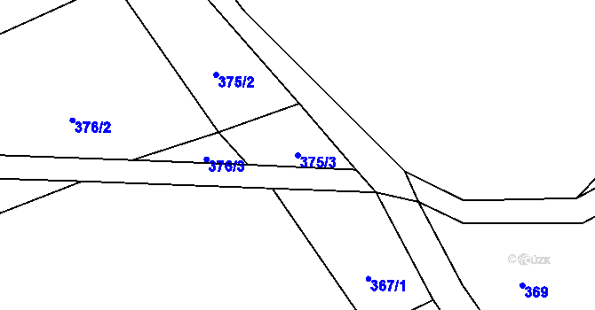 Parcela st. 375/3 v KÚ Otradov, Katastrální mapa