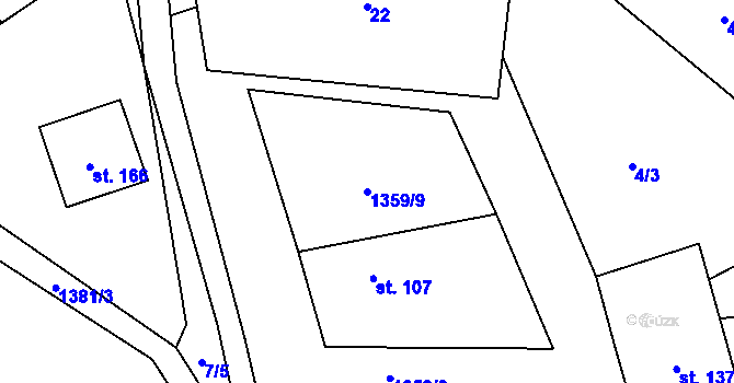 Parcela st. 1359/9 v KÚ Otradov, Katastrální mapa