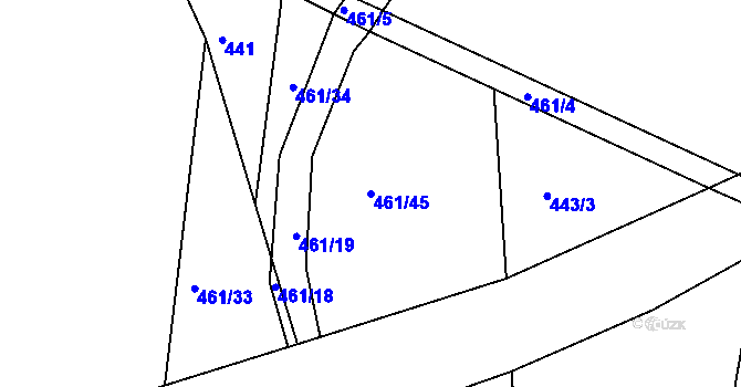 Parcela st. 461/45 v KÚ Otradov, Katastrální mapa