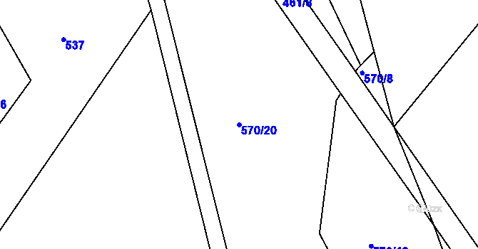 Parcela st. 570/20 v KÚ Otradov, Katastrální mapa
