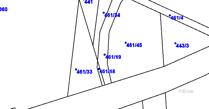 Parcela st. 461/19 v KÚ Otradov, Katastrální mapa