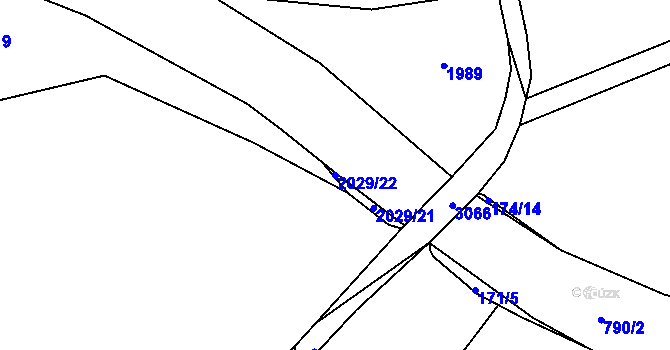 Parcela st. 2029/22 v KÚ Otročín, Katastrální mapa