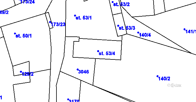 Parcela st. 53/4 v KÚ Otročín, Katastrální mapa