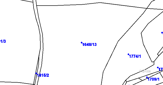 Parcela st. 1648/13 v KÚ Otročín, Katastrální mapa