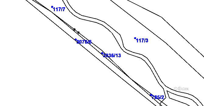 Parcela st. 3036/13 v KÚ Otročín, Katastrální mapa