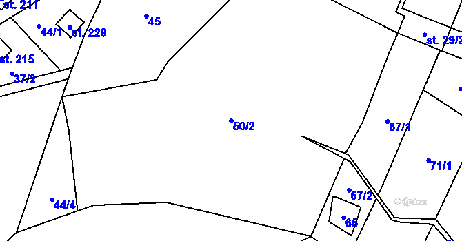 Parcela st. 50/2 v KÚ Otročín, Katastrální mapa