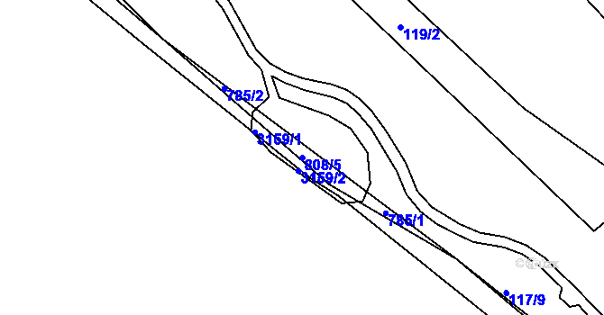 Parcela st. 808/5 v KÚ Poseč, Katastrální mapa