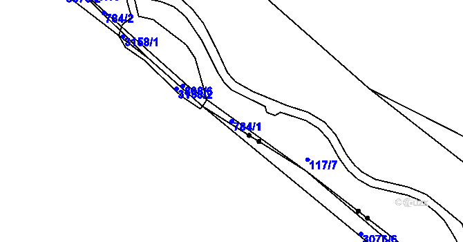 Parcela st. 784/1 v KÚ Poseč, Katastrální mapa