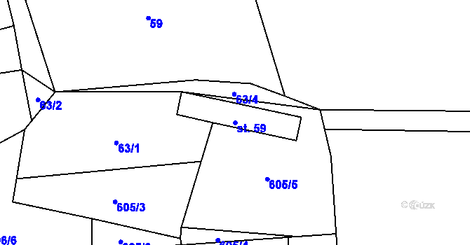 Parcela st. 59 v KÚ Poseč, Katastrální mapa