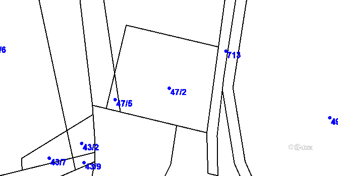 Parcela st. 47/2 v KÚ Poseč, Katastrální mapa