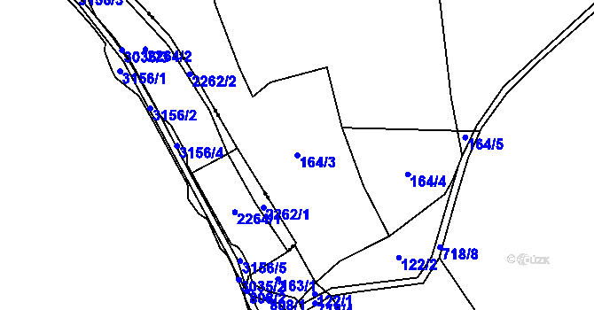 Parcela st. 164/3 v KÚ Poseč, Katastrální mapa