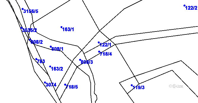 Parcela st. 718/4 v KÚ Poseč, Katastrální mapa
