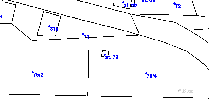 Parcela st. 72 v KÚ Poseč, Katastrální mapa