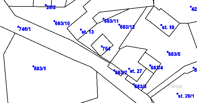 Parcela st. 28 v KÚ Tisová u Otročína, Katastrální mapa