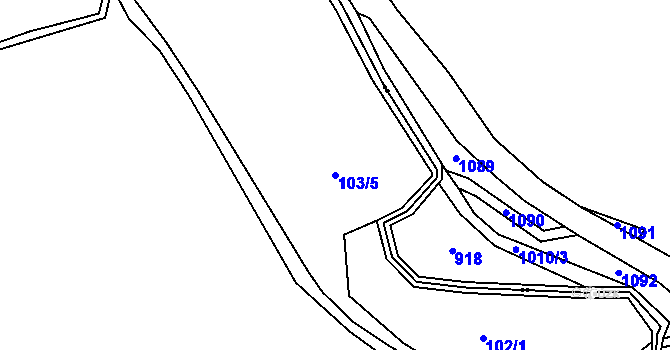 Parcela st. 103/5 v KÚ Tisová u Otročína, Katastrální mapa