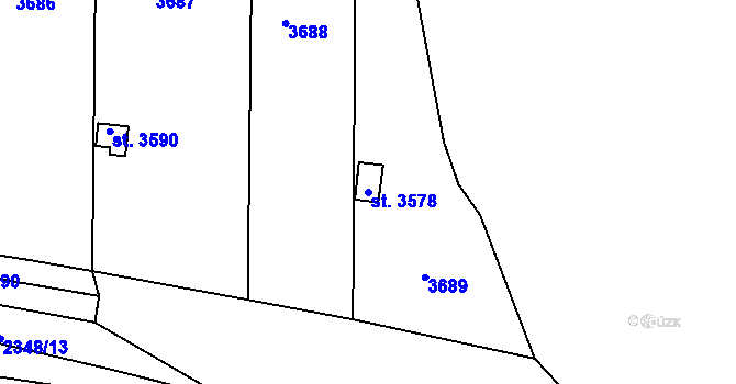 Parcela st. 3578 v KÚ Otrokovice, Katastrální mapa