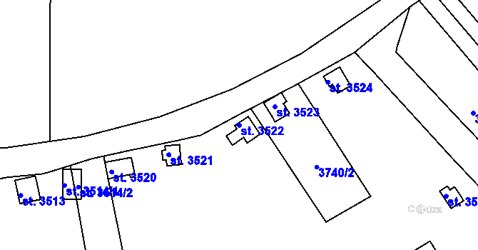 Parcela st. 3522 v KÚ Otrokovice, Katastrální mapa