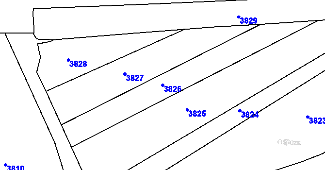 Parcela st. 3826 v KÚ Otrokovice, Katastrální mapa