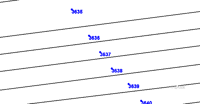 Parcela st. 3637 v KÚ Otrokovice, Katastrální mapa